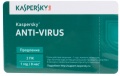 Программный продукт Kaspersky Anti-Virus 2014 Russian Edition. Продление на 2ПК на 1 год KL1154ROBFR (Card)<br>
