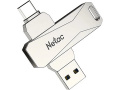 Флешка Netac U782C, 64Gb, USB 3.0/USB Type-C, Серебристый NT03U782C-064G-30PN