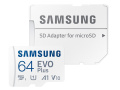 Карта памяти Samsung microSDXC 64GB EVO PLUS microSDXC Class 10 UHS-I, U1 + SD адаптер MB-MC64KA/RU